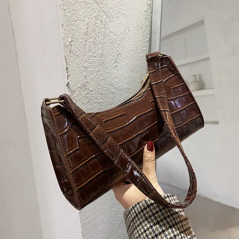 Alligator Pattern Small Handbag - Kouttor Soliman