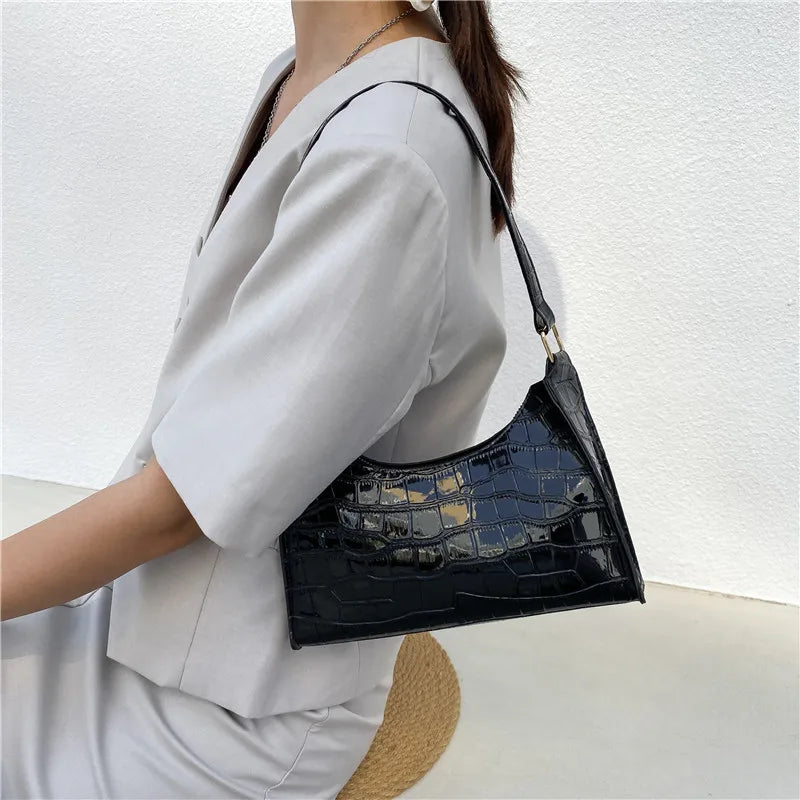 Alligator Pattern Small Handbag - Kouttor Soliman