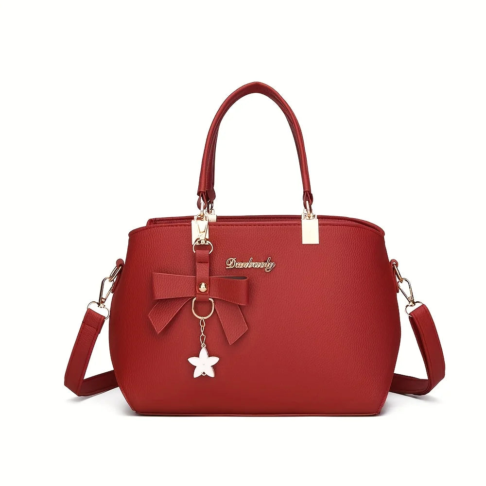 Shoulder Bag with Bowknot Decoration - Kouttor Soliman