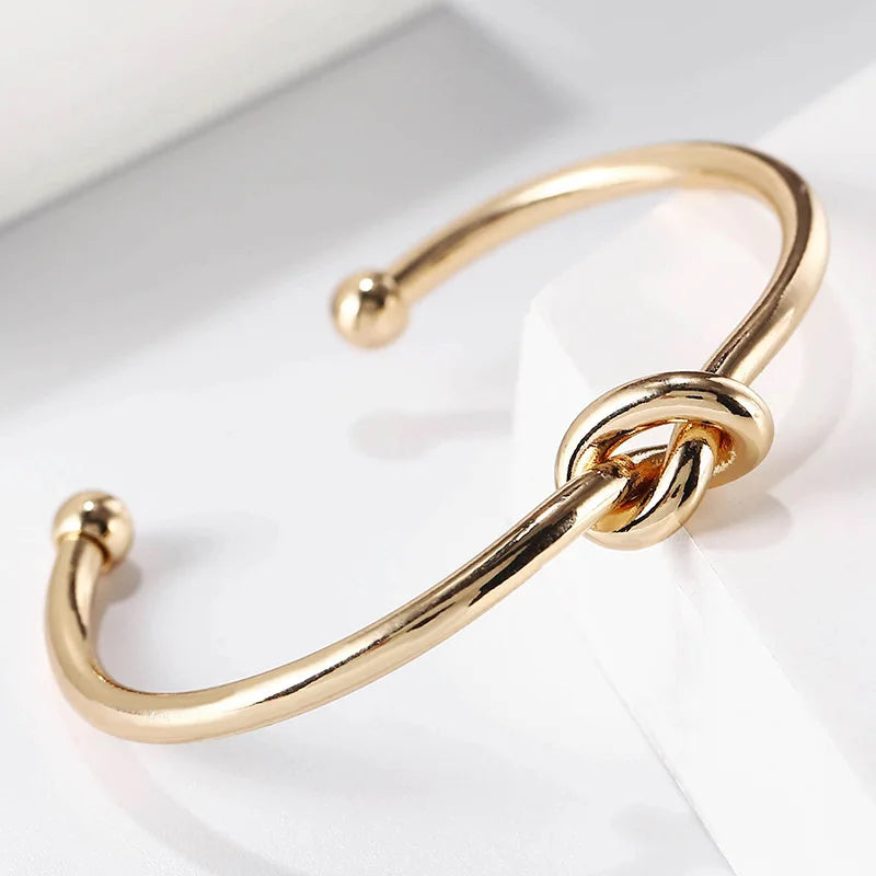 Gold/Sliver Stainless Steel Bracelets for Women | Love Knot Bracelet - Kouttor Soliman