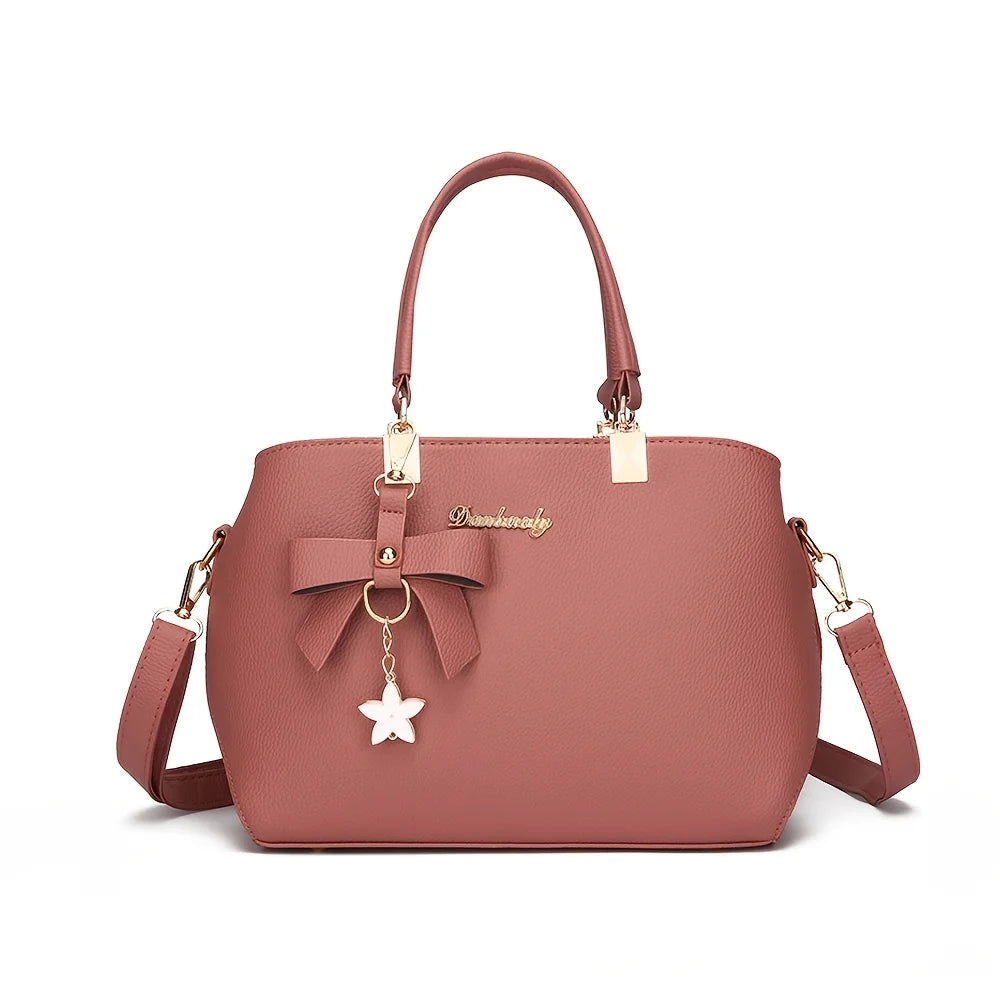 Shoulder Bag with Bowknot Decoration - Kouttor Soliman