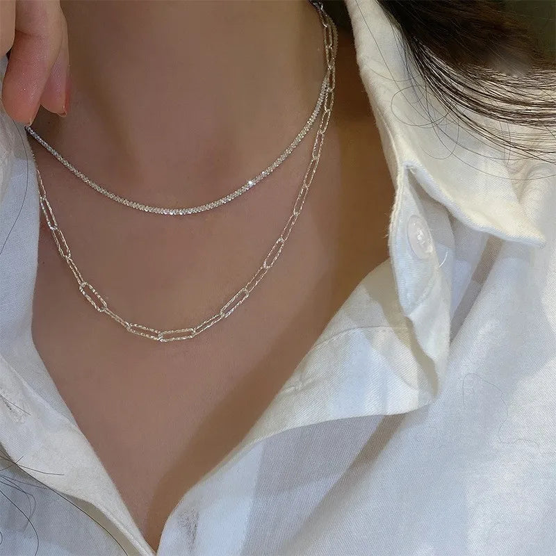 Silver Clavicle Chain - Kouttor Soliman