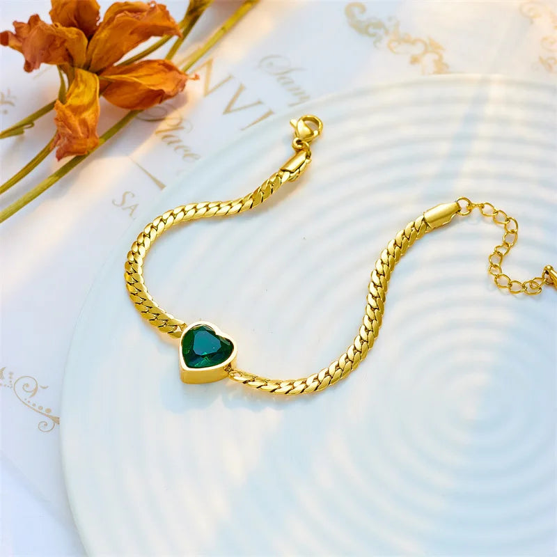 Heart-Shaped Crystal Necklace / Bracelet - Kouttor Soliman