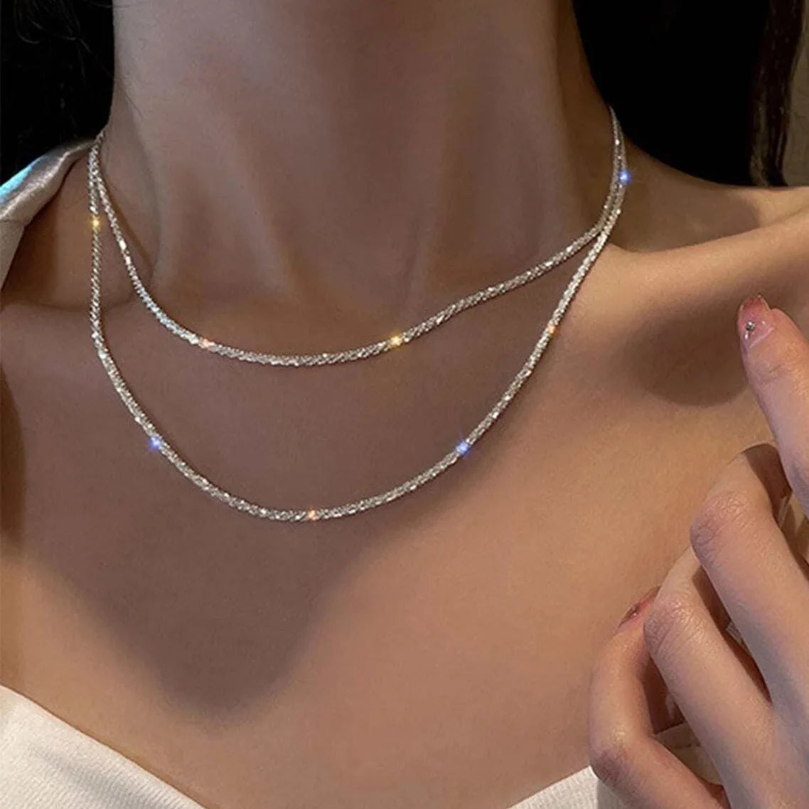 Silver Clavicle Chain - Kouttor Soliman