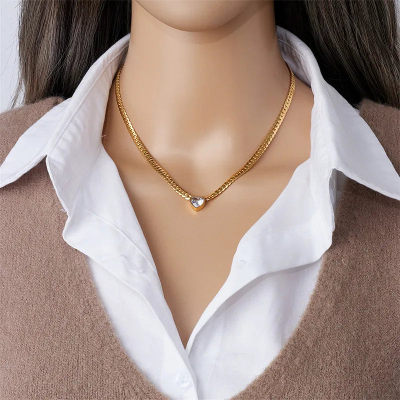 Heart-Shaped Crystal Necklace / Bracelet - Kouttor Soliman