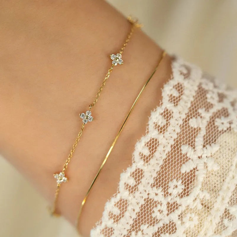 Zircon Flower Bracelet - Kouttor Soliman
