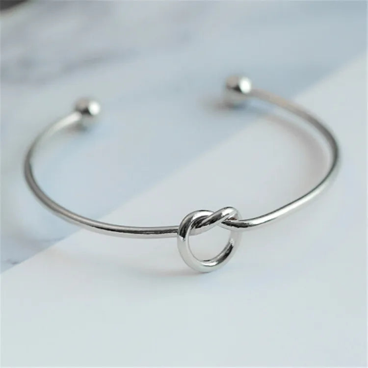 Gold/Sliver Stainless Steel Bracelets for Women | Love Knot Bracelet - Kouttor Soliman