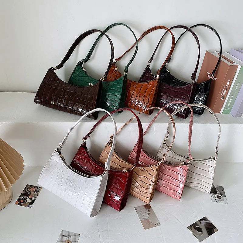 Alligator Pattern Small Handbag - Kouttor Soliman