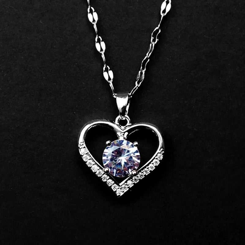 Heart Pendant Necklace Golden Stainless Steel