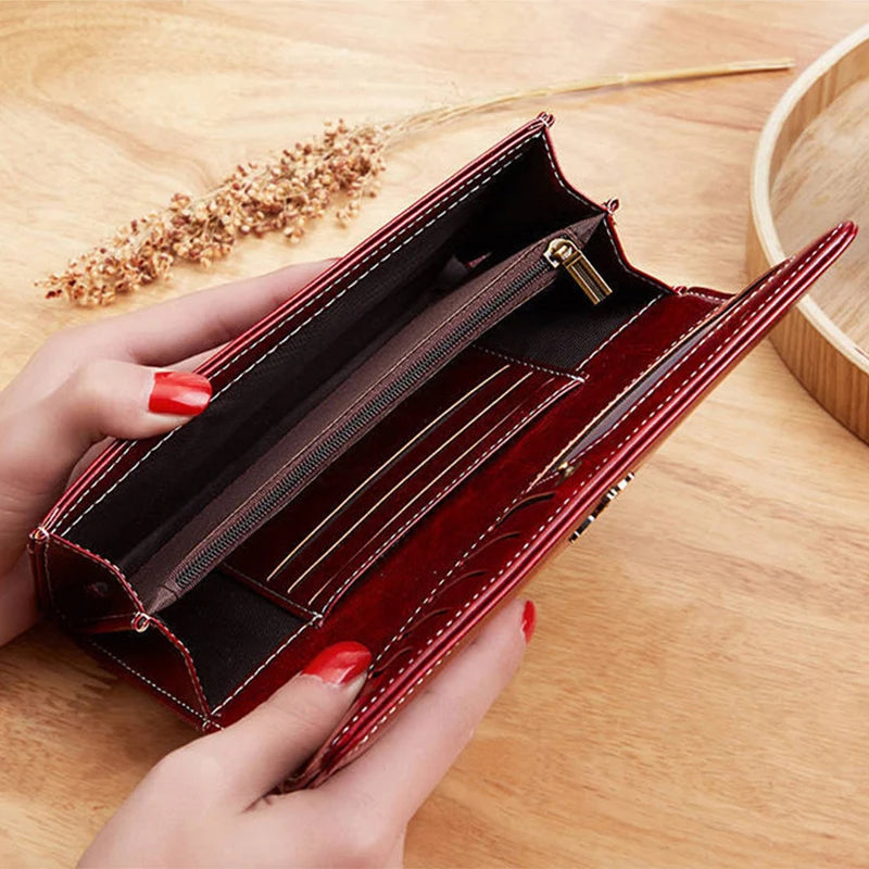 Leather Wallet / Women's Purse Cards Holder - Kouttor Soliman