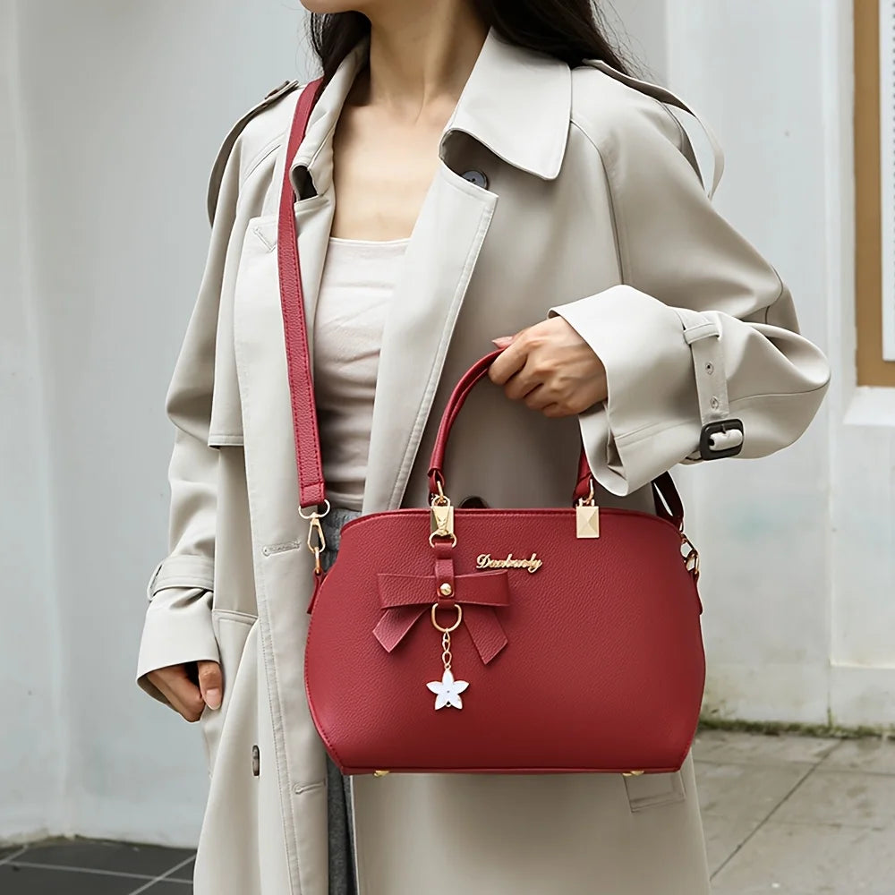 Shoulder Bag with Bowknot Decoration - Kouttor Soliman