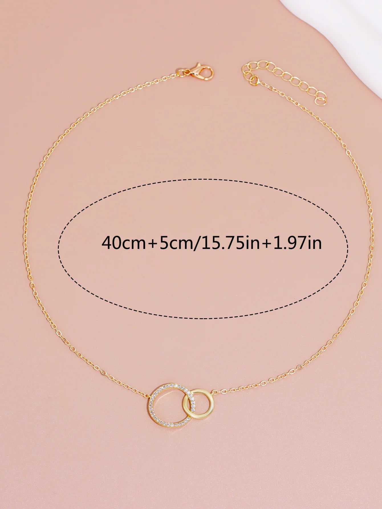 Stainless Steel Double Circle Pendant Necklace